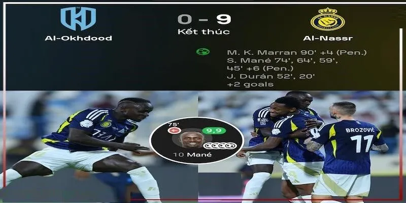 Al Nassr thắng đậm khi vắng Ronaldo trong màn so tài với Al Akhdoud Al Nassr thắng đậm khi vắng Ronaldo trong màn so tài với Al Akhdoud